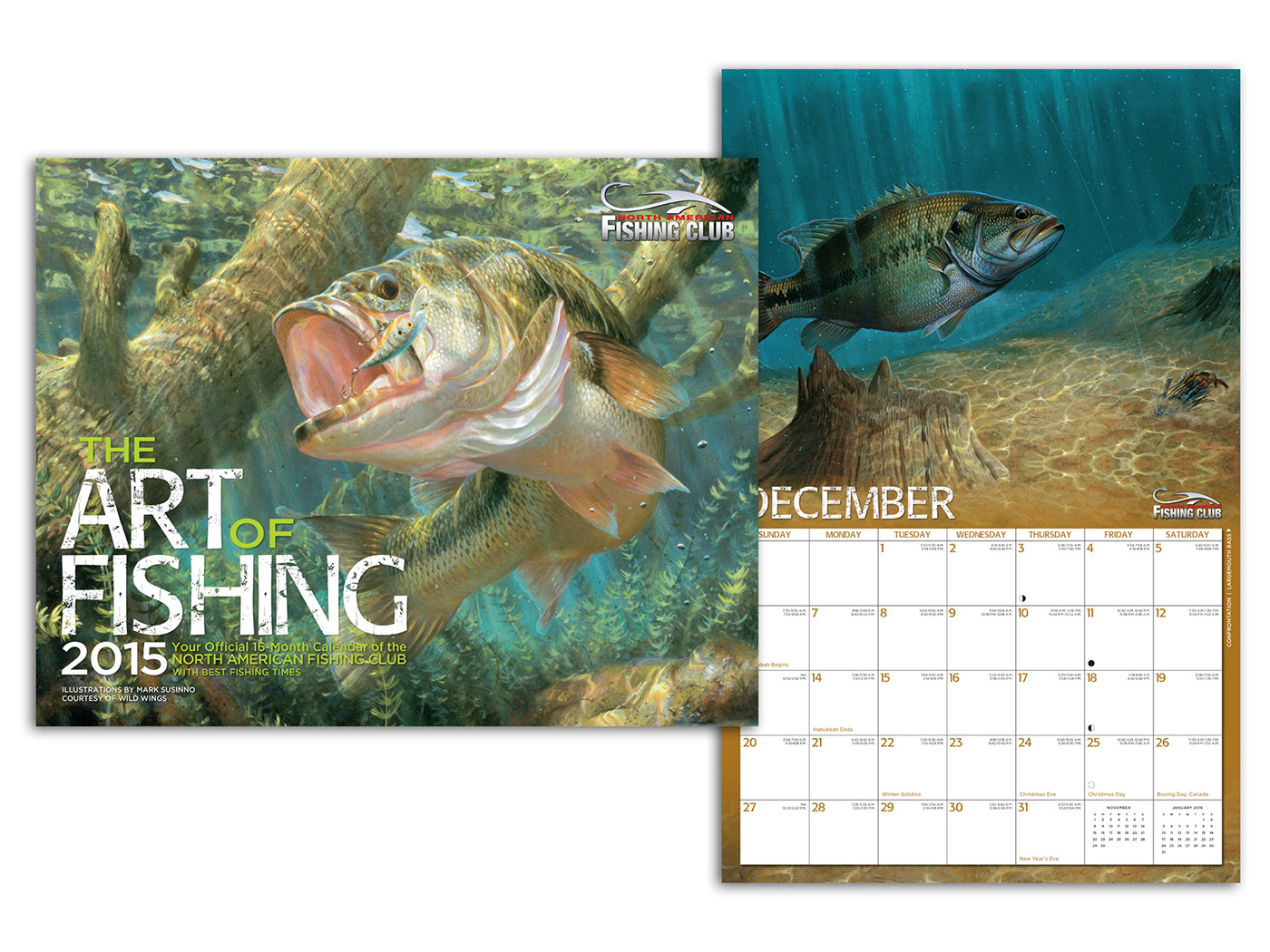 Art of Fishing Calendar interior layout