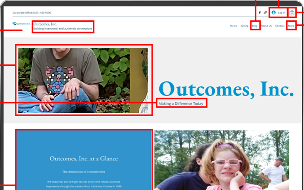Outcomes Inc. annotated hero image