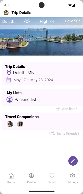Trip Details Screen