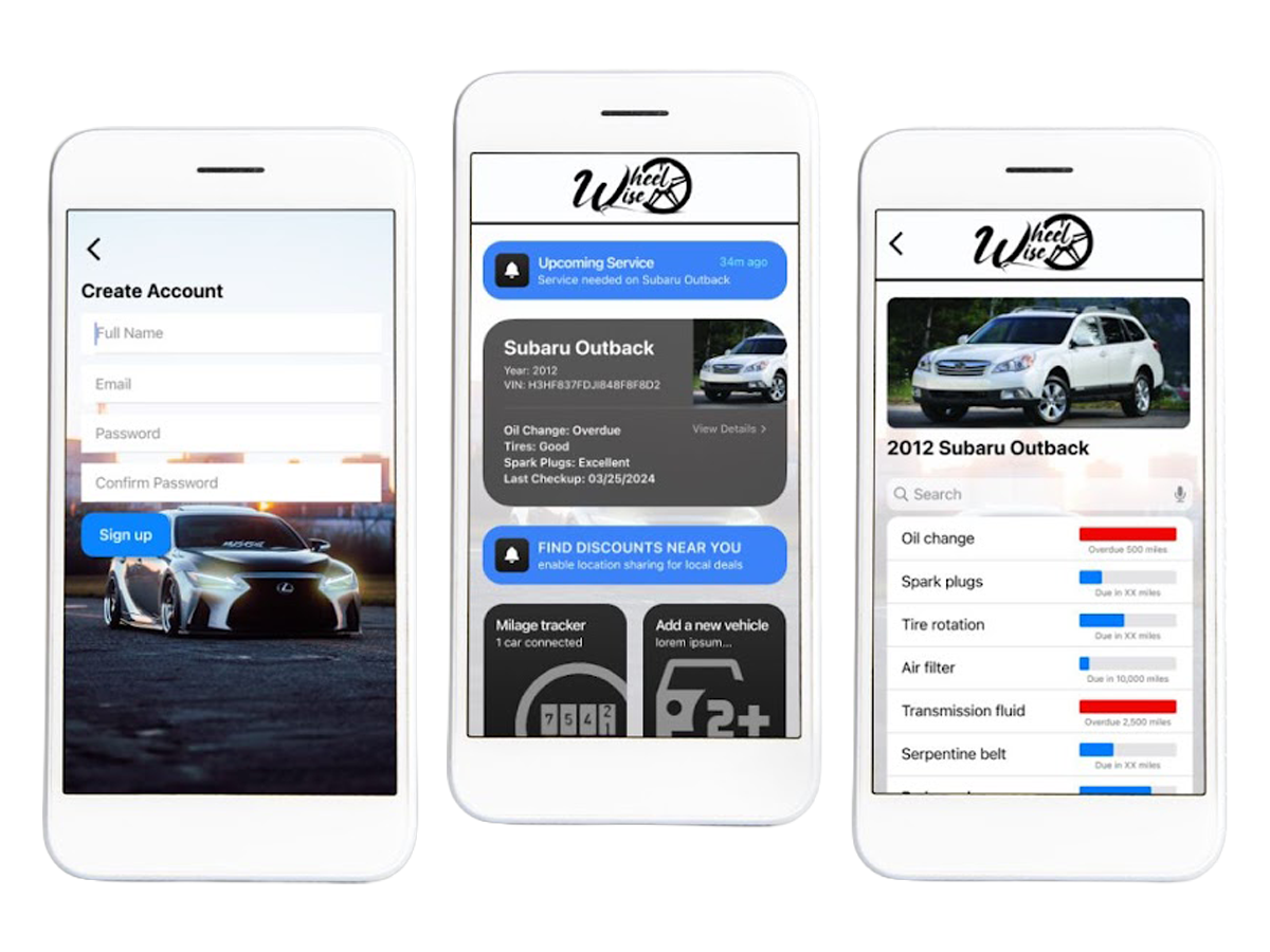 WheelWise Phone Screens